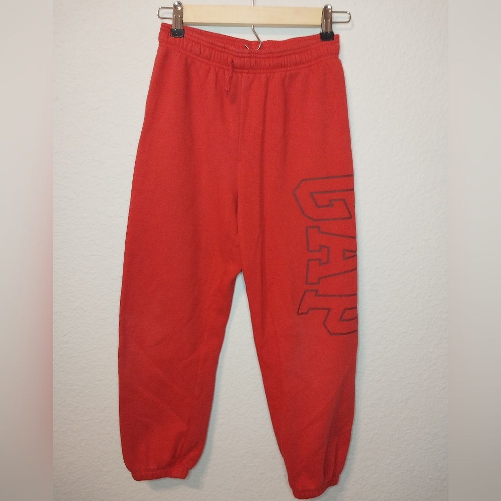 GAP Red Joggers with Elastic Waistband and Tapered Legs. BOYS Sz L